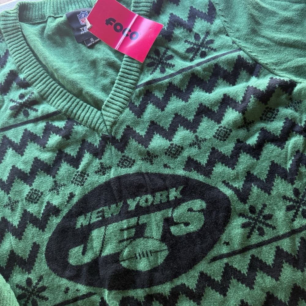 New York Jets Christmas NFL‎ Brand XL Women's Football Sports Team Fan NY Fan